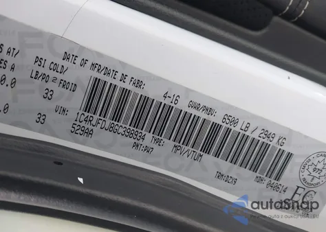 2016 Jeep Grand Cherokee Srt z USA, uszkodzony, nr VIN 1C4RJFDJ8GC398934